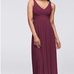 Davids Bridal Burgundy Wine Bridesmaid Dress